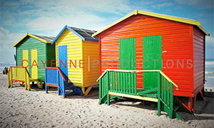 Muizenberg beach locations, Cape Town, South Africa. Cayenne Productions.